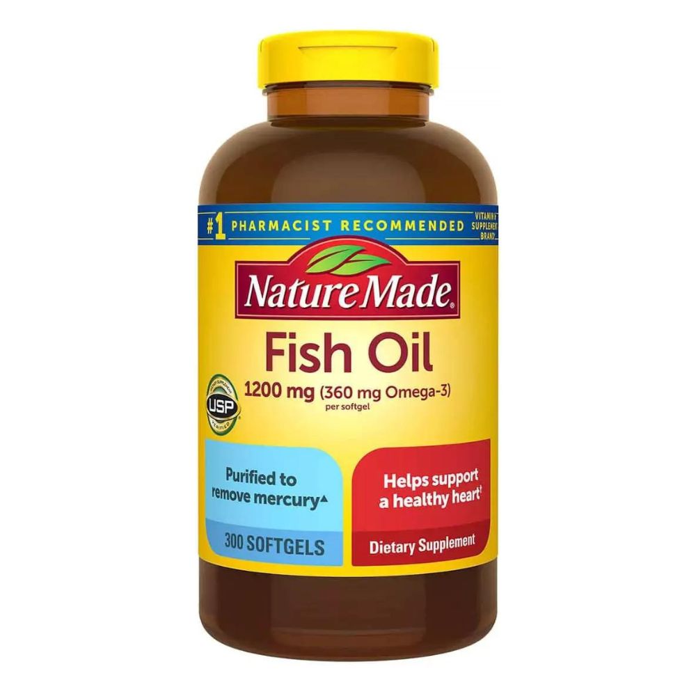 Dầu cá Nature Made Fish Oil 1200mg của Mỹ, 300 viên