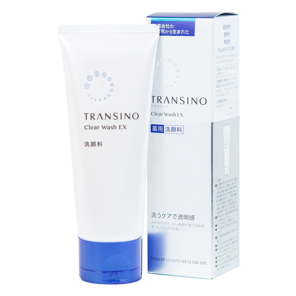 Sữa rửa mặt trắng da Transino Clear Wash EX của Nhật, 100g