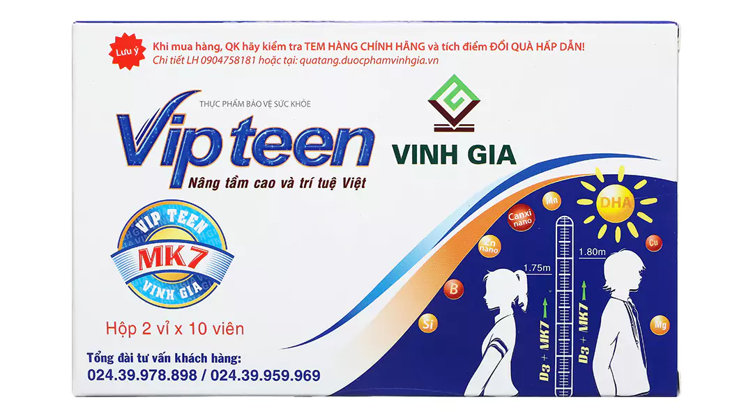 Viên uống hỗ trợ tăng chiều cao VIPTEEN